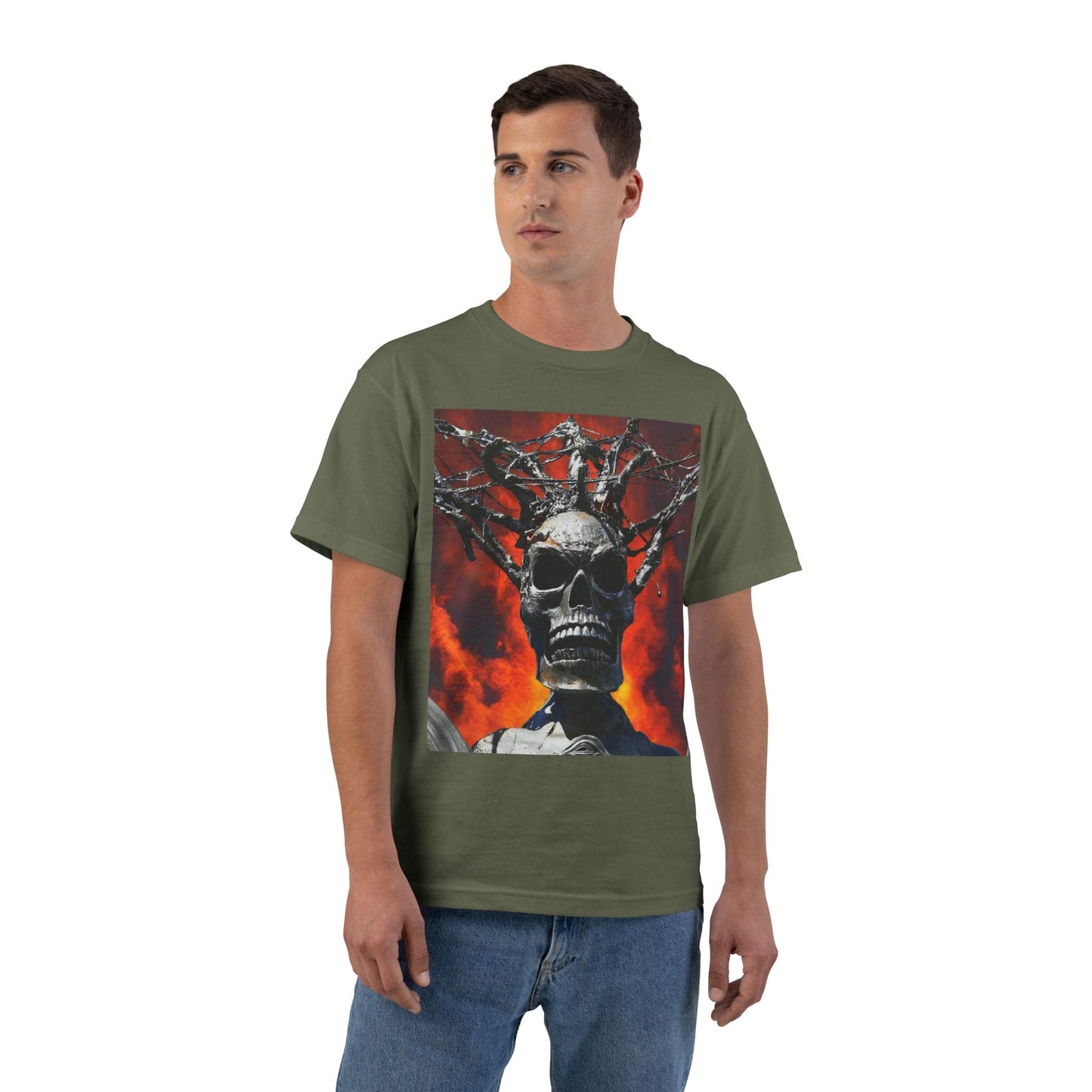 Skull Warrior Inferno Stare - Beefy-T®  Short-Sleeve T-Shirt
