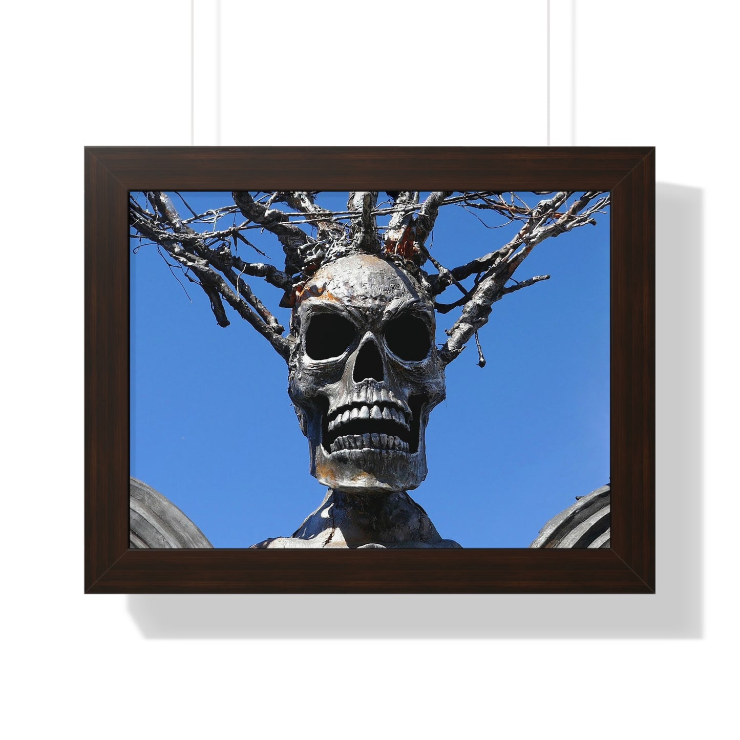 Skull Warrior Stare - Framed Horizontal Poster