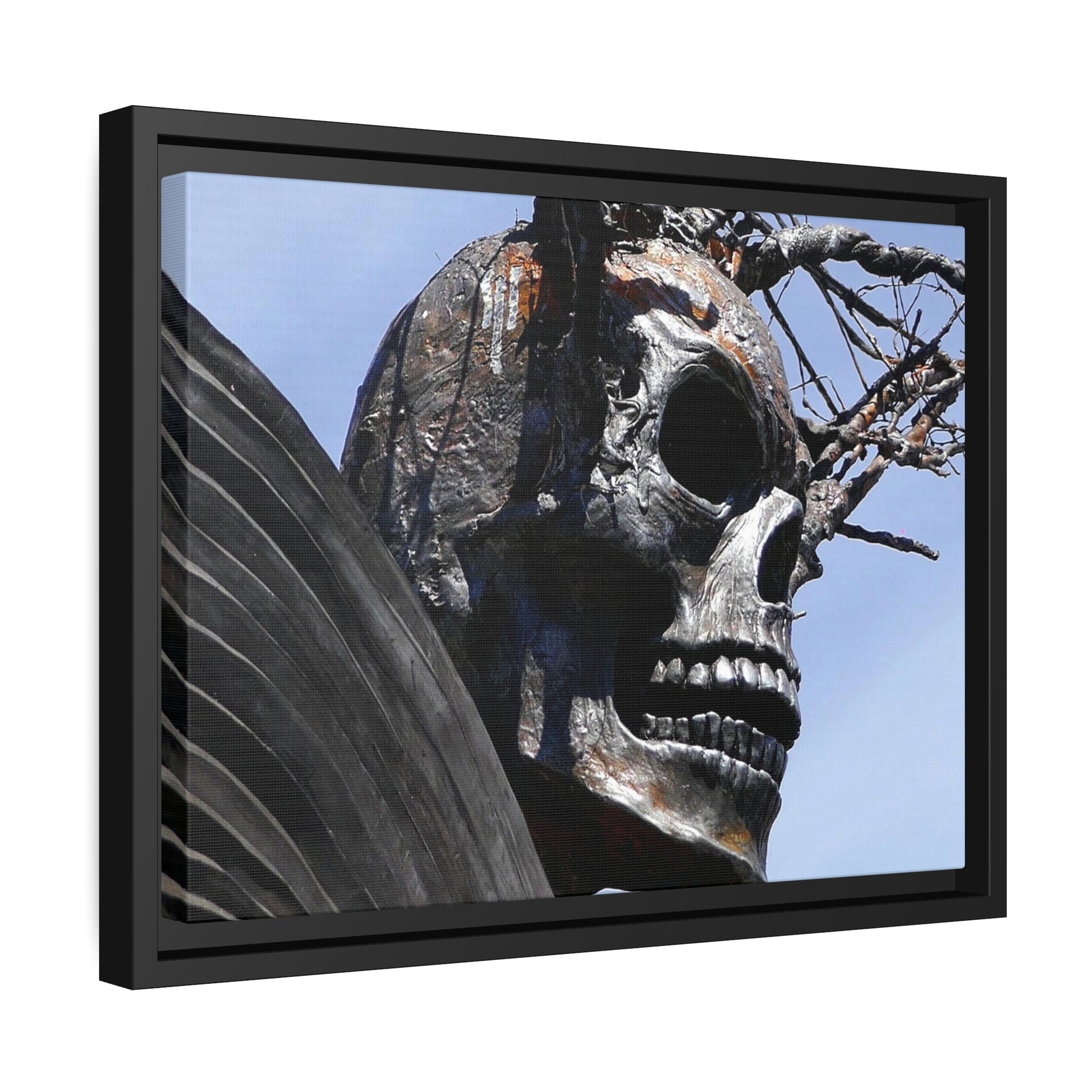 Skull Warrior - Matte Canvas, Black Frame - Fry1Productions