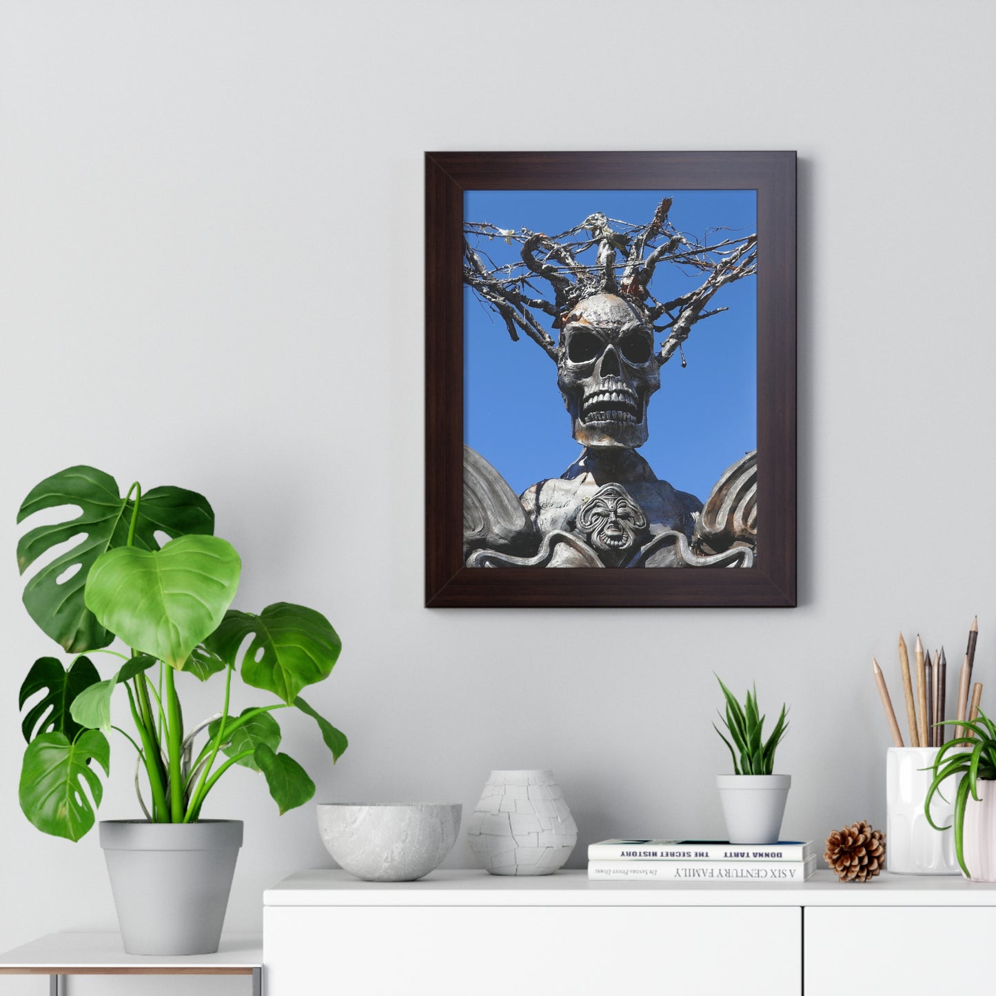 Skull Warrior Stare - Framed Vertical Poster