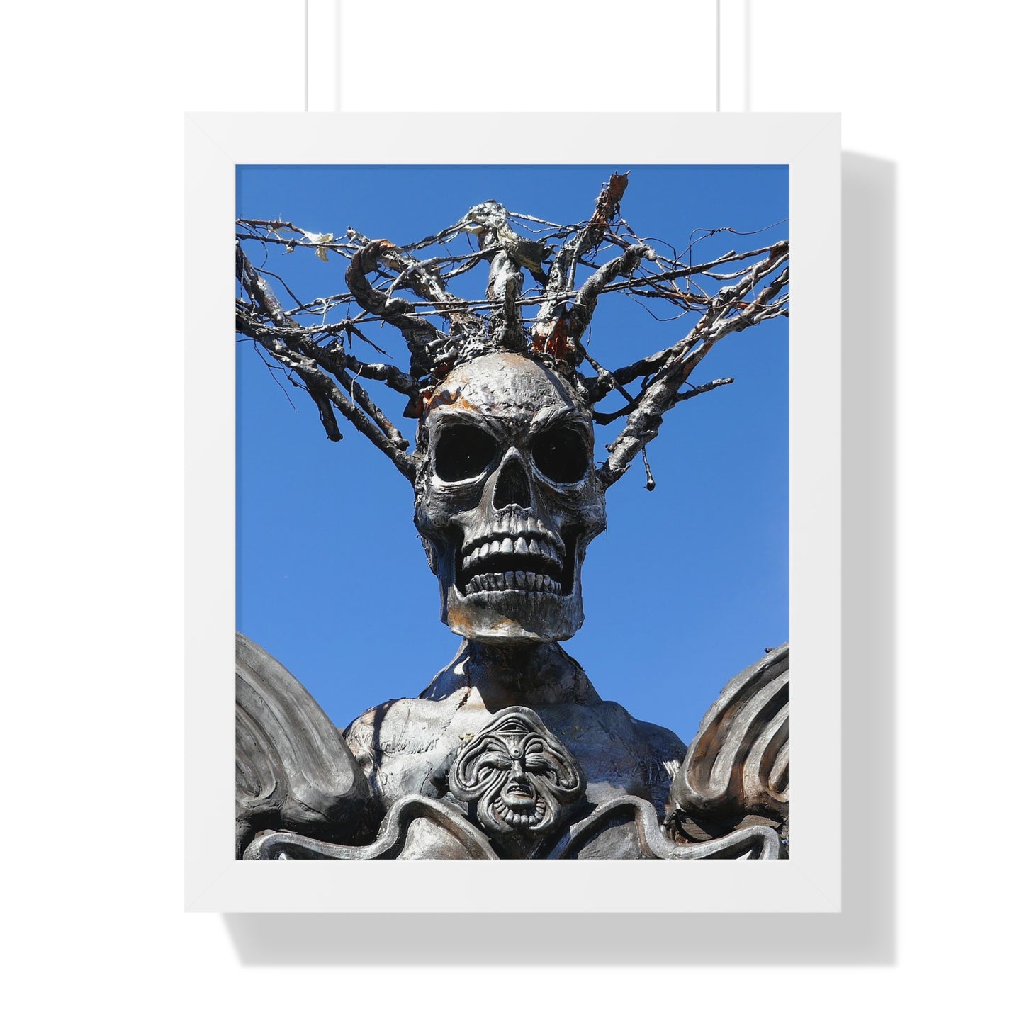 Skull Warrior Stare - Framed Vertical Poster