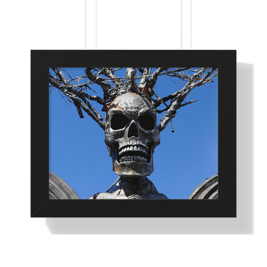 Skull Warrior Stare - Framed Horizontal Poster