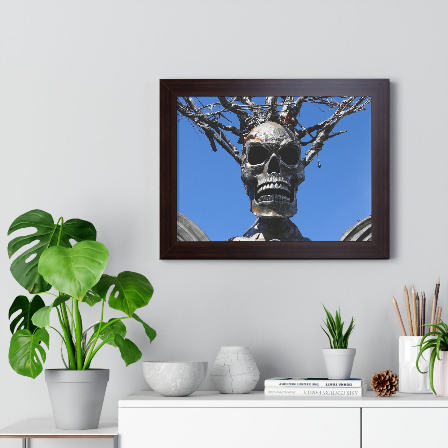 Skull Warrior Stare - Framed Horizontal Poster