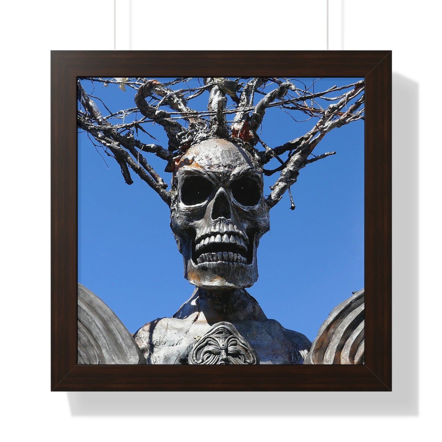 Skull Warrior Stare - Framed Vertical Poster