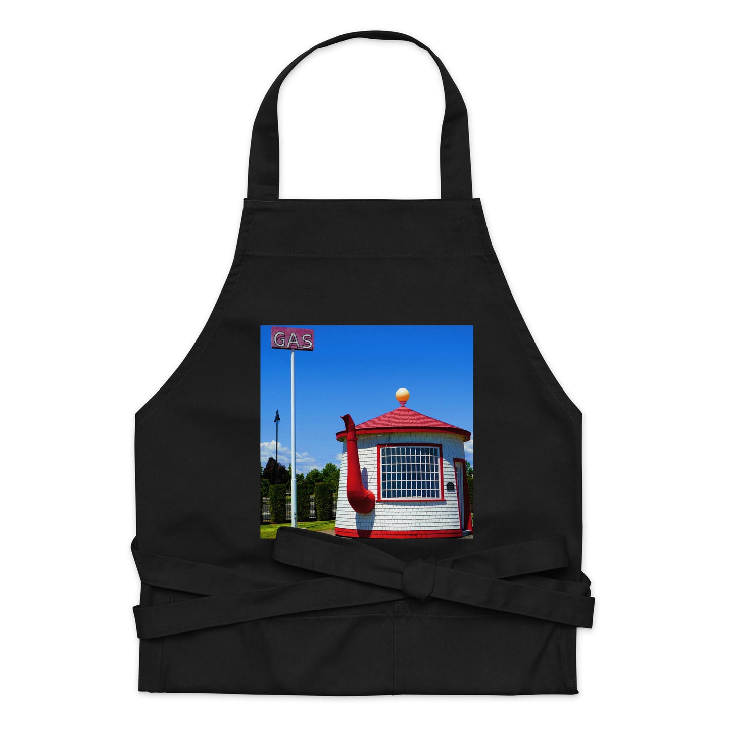 Historic Teapot Dome Service Station - Organic cotton apron - Fry1Productions