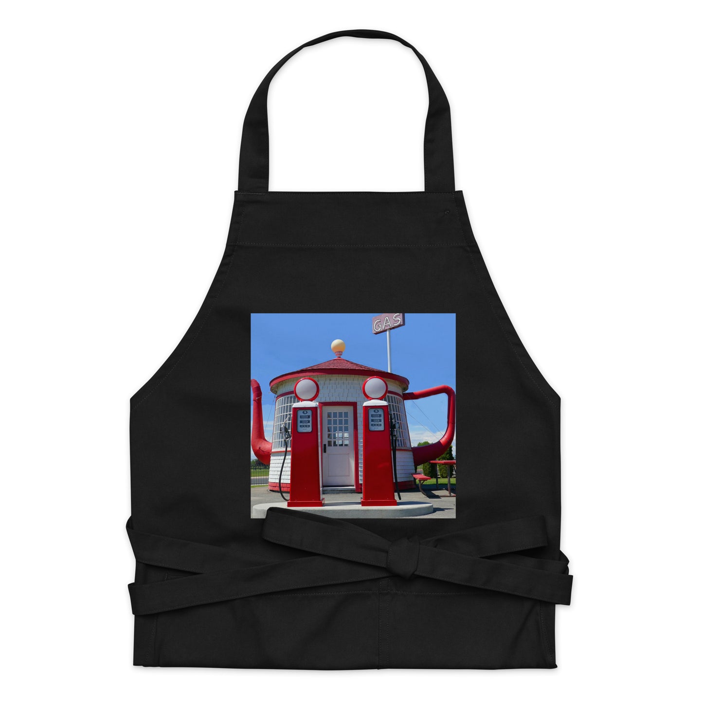 Awesome Teapot Dome Service Station - Organic cotton apron - Fry1Productions