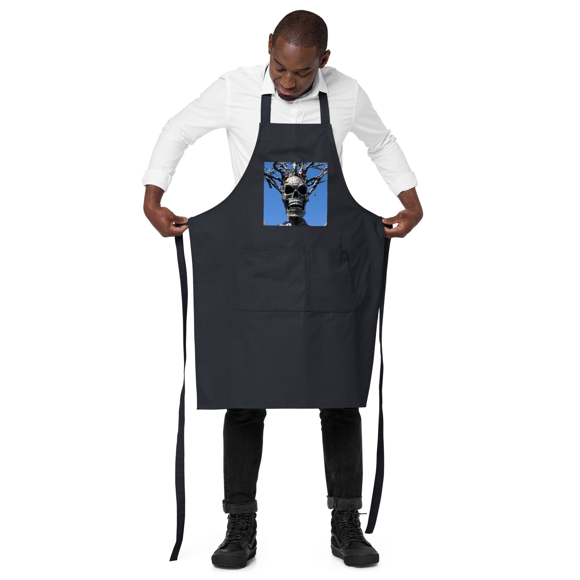 Skull Warrior Stare - Organic cotton apron - Fry1Productions