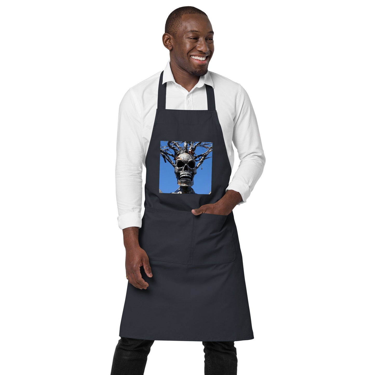 Skull Warrior Stare - Organic cotton apron - Fry1Productions