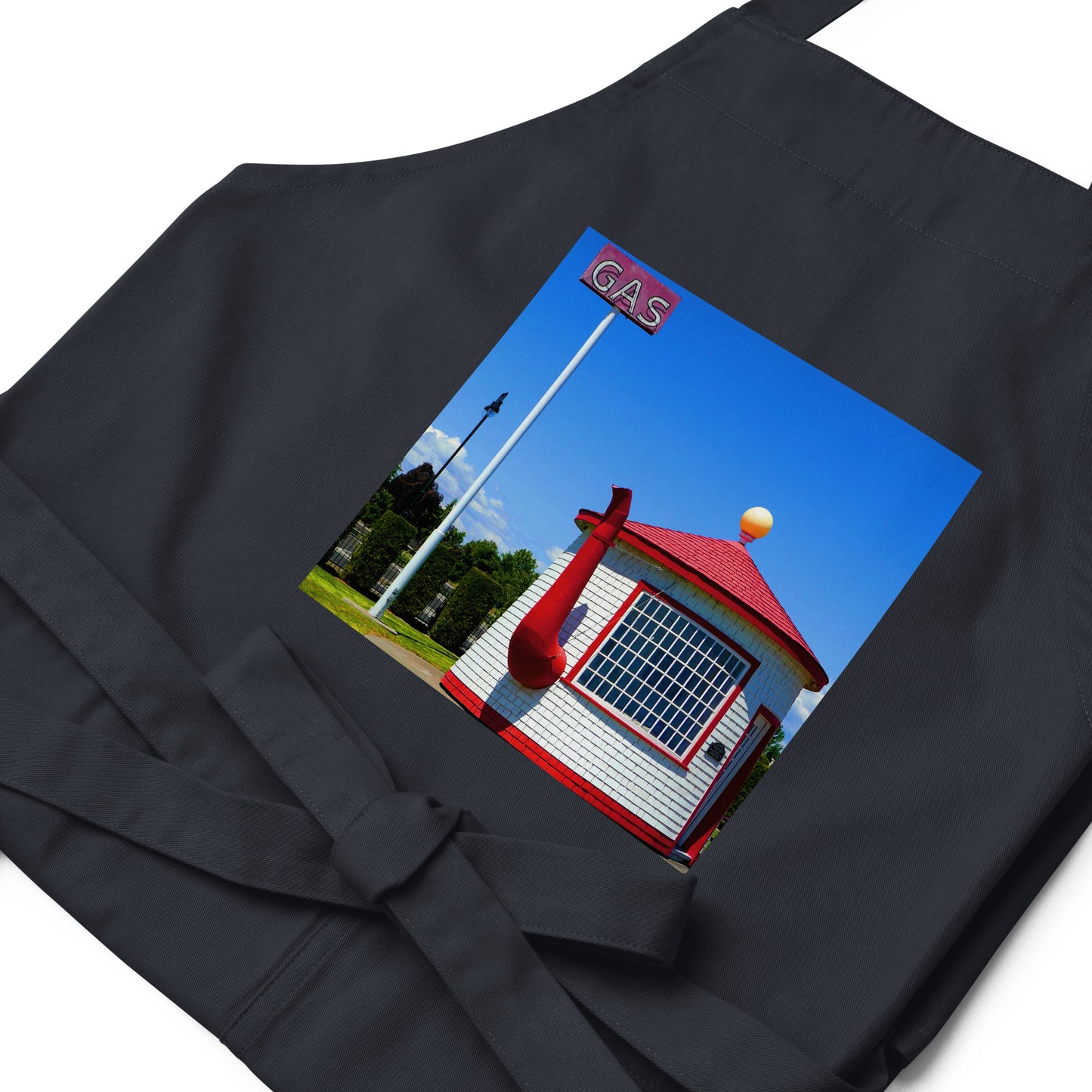 Historic Teapot Dome Service Station - Organic cotton apron - Fry1Productions