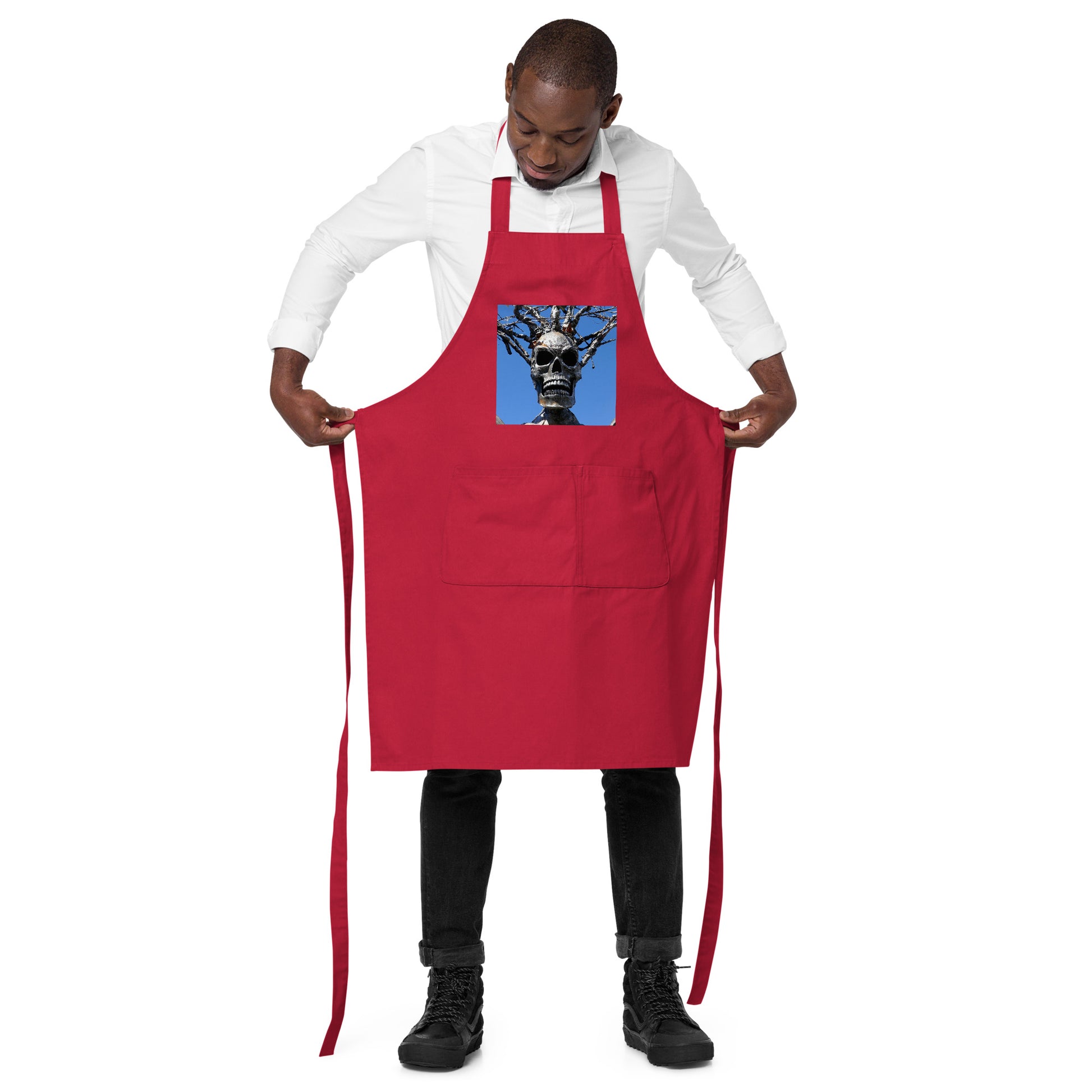 Skull Warrior Stare - Organic cotton apron - Fry1Productions