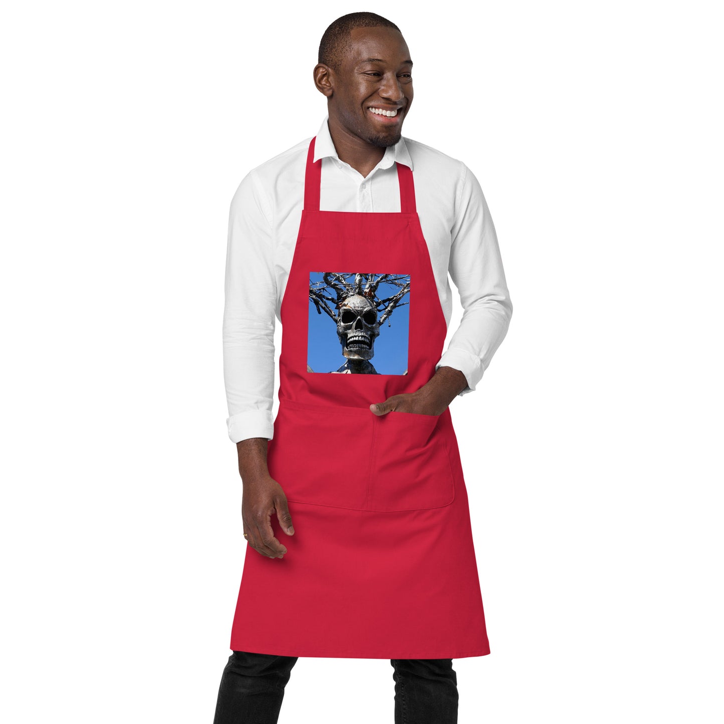 Skull Warrior Stare - Organic cotton apron - Fry1Productions