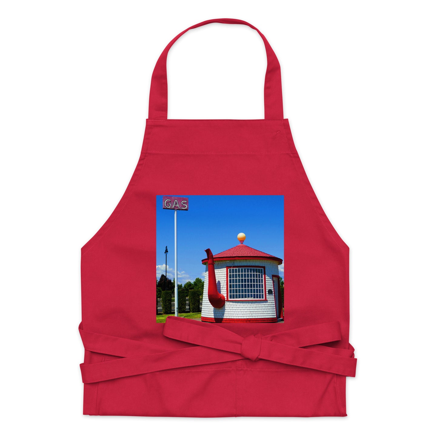 Historic Teapot Dome Service Station - Organic cotton apron - Fry1Productions