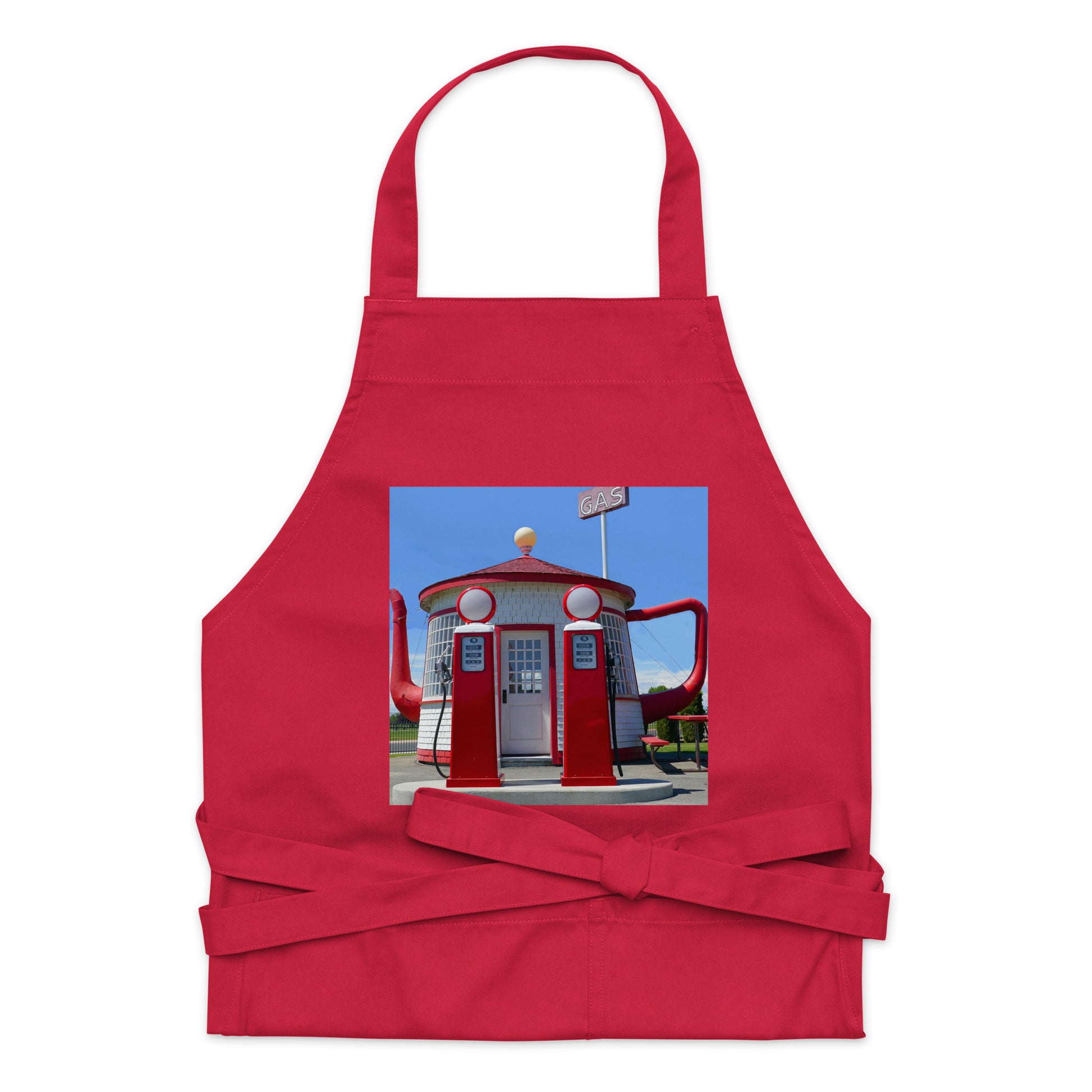 Awesome Teapot Dome Service Station - Organic cotton apron - Fry1Productions