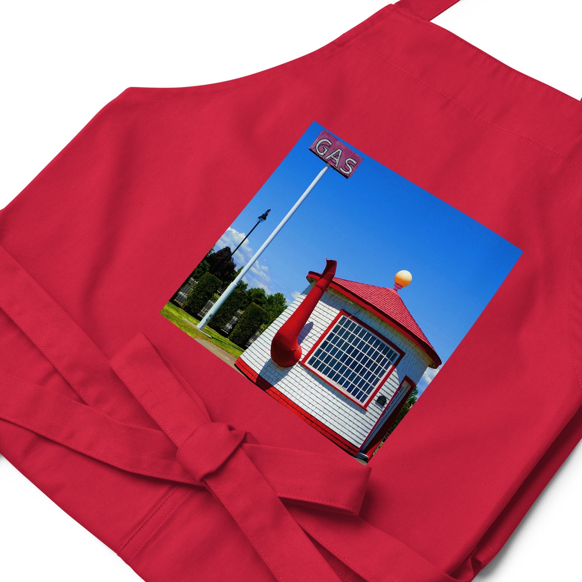 Historic Teapot Dome Service Station - Organic cotton apron - Fry1Productions