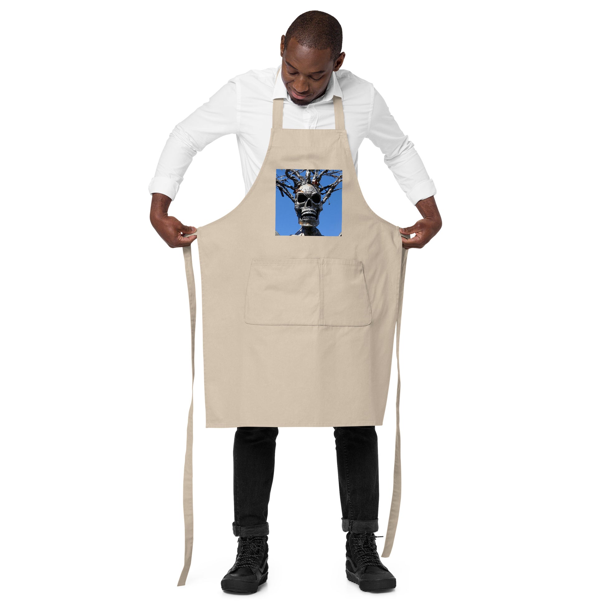 Skull Warrior Stare - Organic cotton apron - Fry1Productions