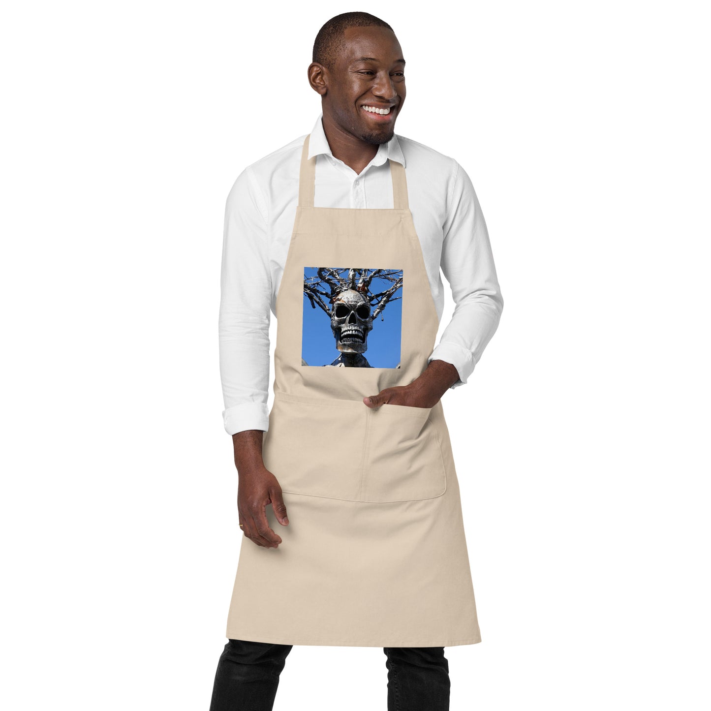 Skull Warrior Stare - Organic cotton apron - Fry1Productions