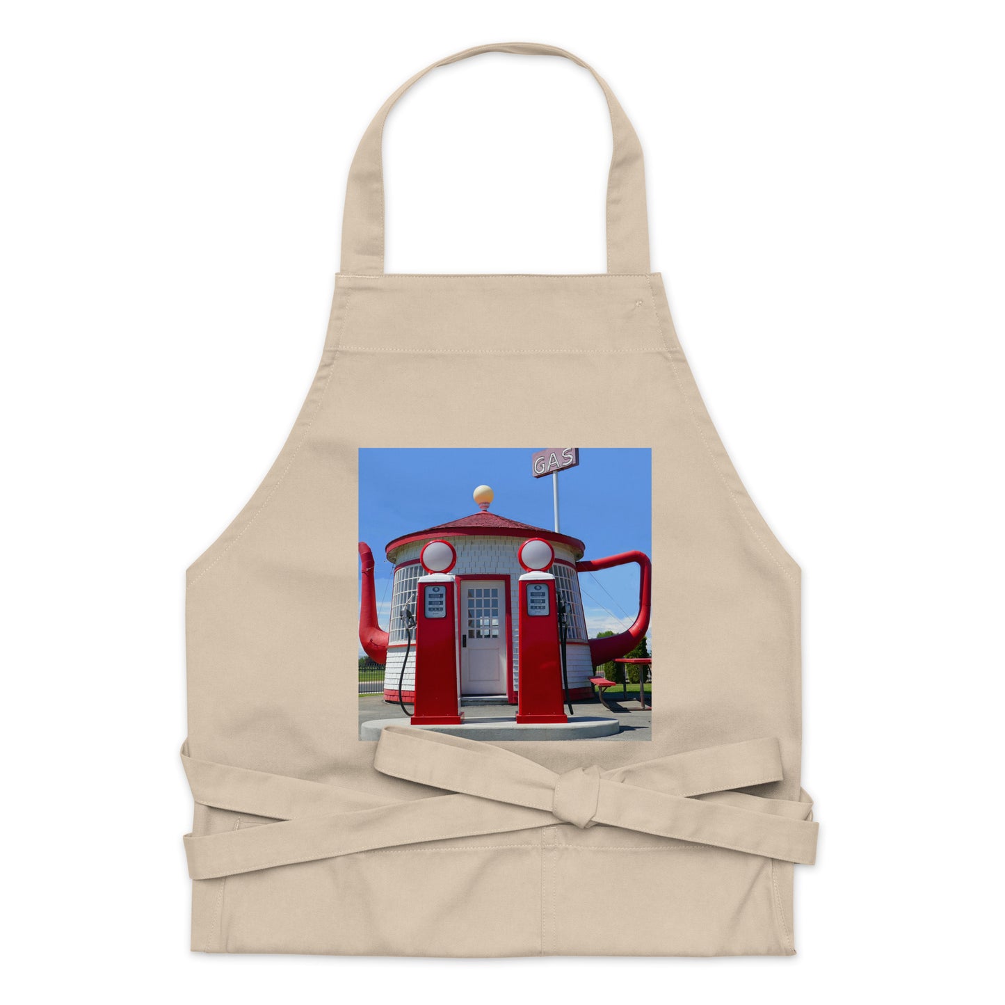 Awesome Teapot Dome Service Station - Organic cotton apron - Fry1Productions