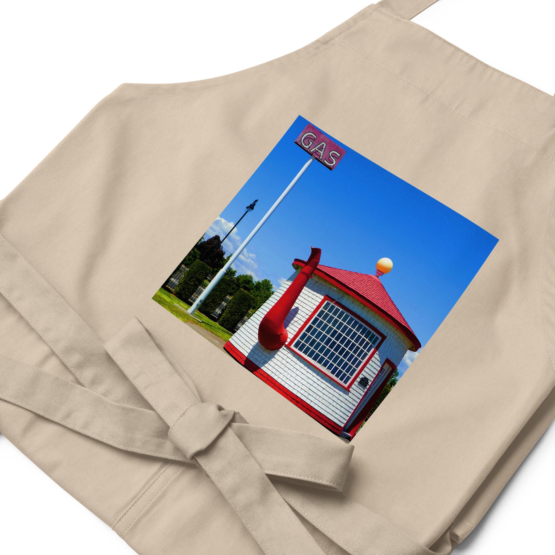 Historic Teapot Dome Service Station - Organic cotton apron - Fry1Productions