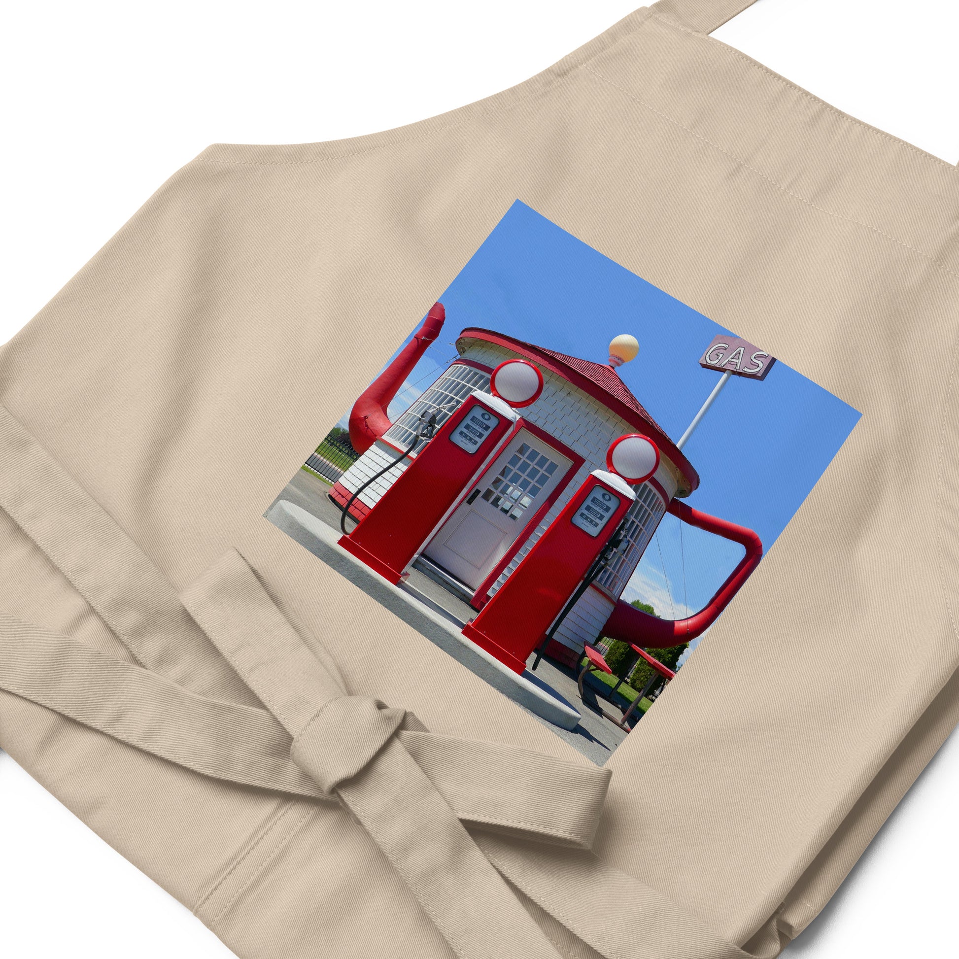 Awesome Teapot Dome Service Station - Organic cotton apron - Fry1Productions