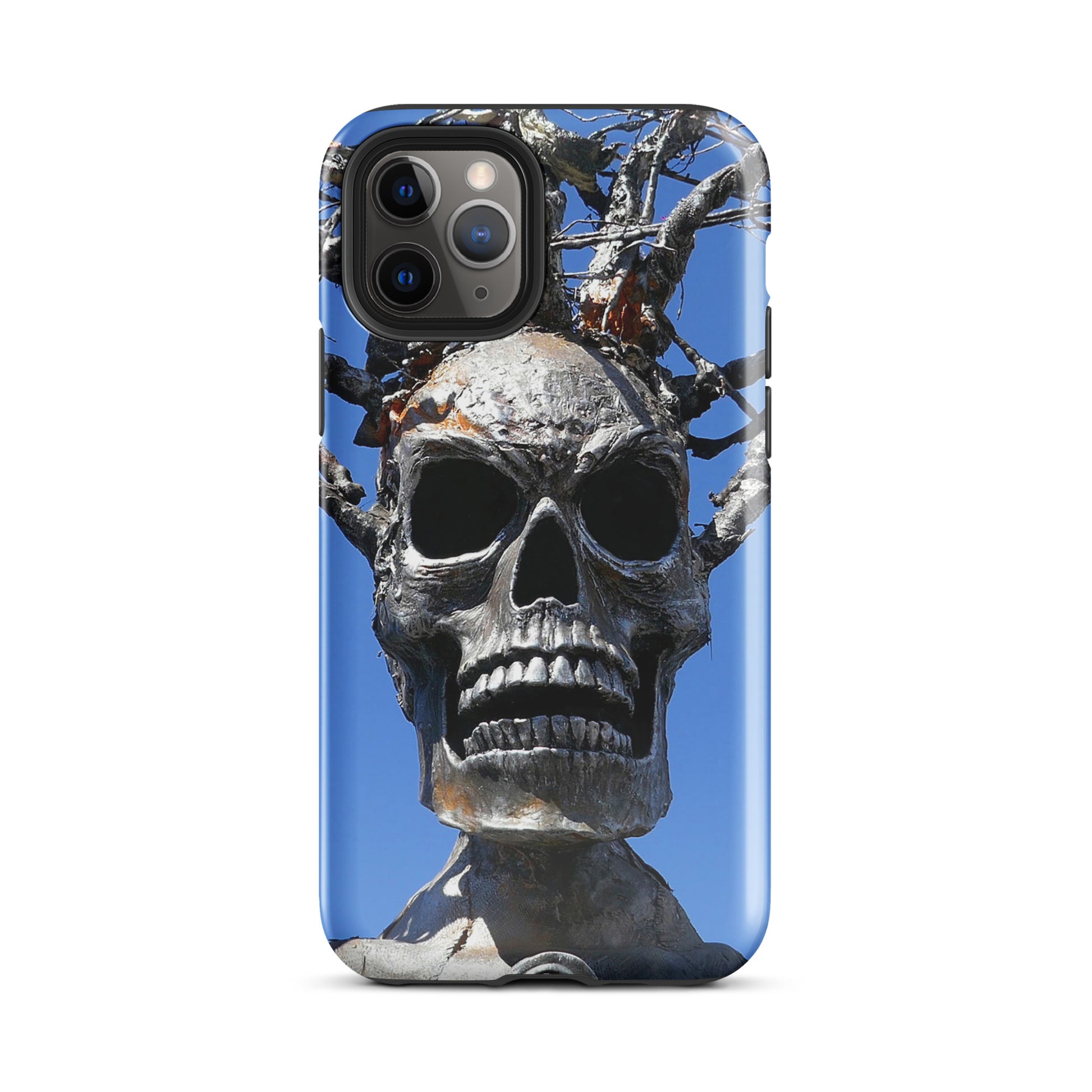 Skull Warrior Stare - Tough Case for iPhone ( 15 Pro Max – 11 ) - Fry1Productions