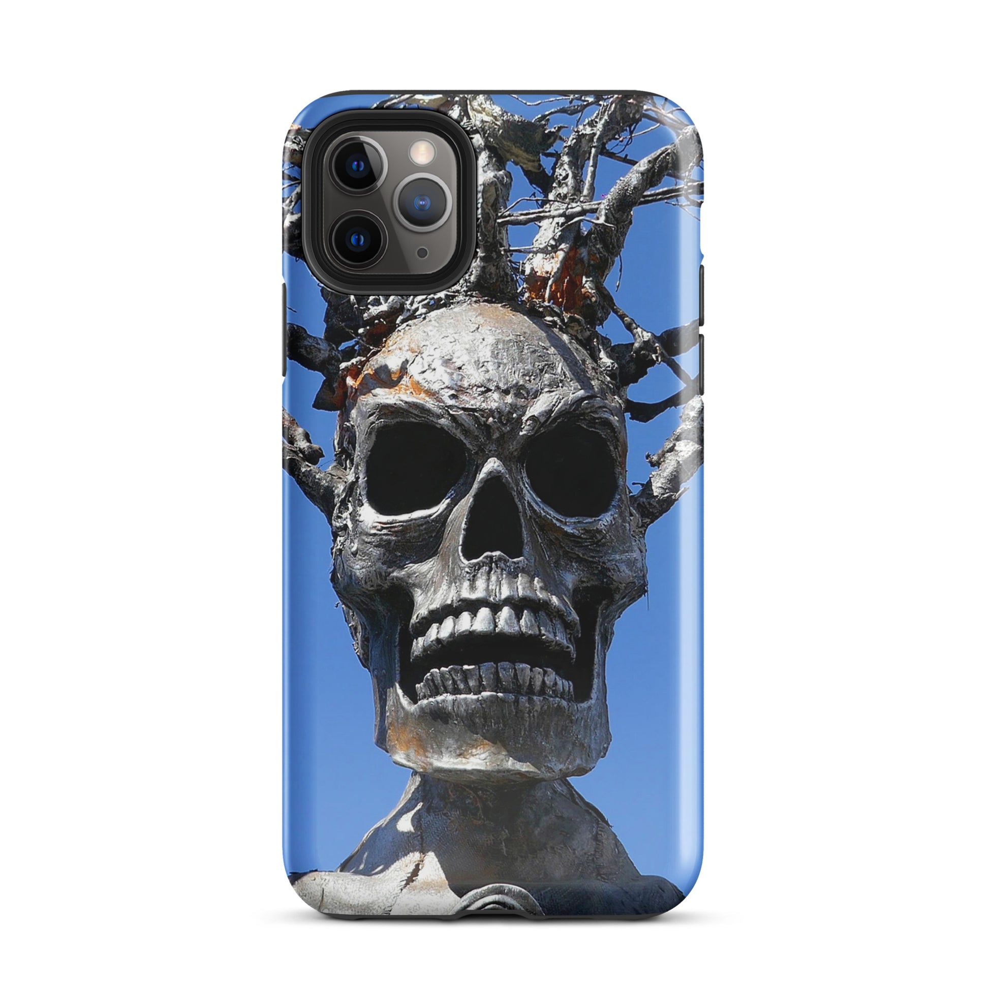 Skull Warrior Stare - Tough Case for iPhone ( 15 Pro Max – 11 ) - Fry1Productions