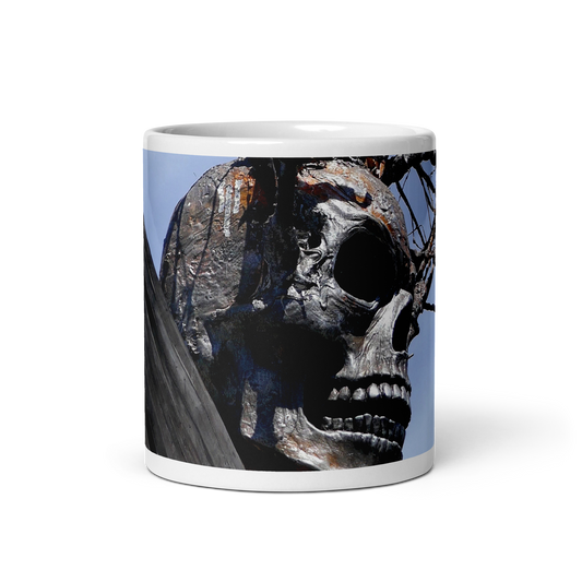 Skull Warrior - White Glossy Mug (11, 15, 20 oz)