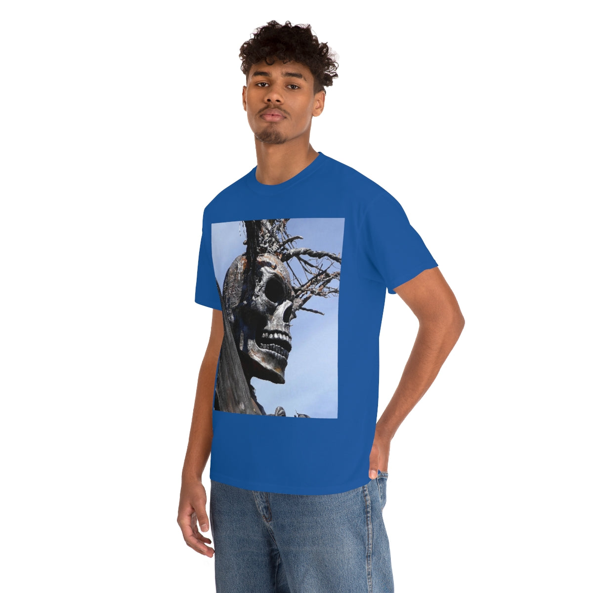 Skull Warrior (Closeup) - Unisex Heavy Cotton Tee - Fry1Productions