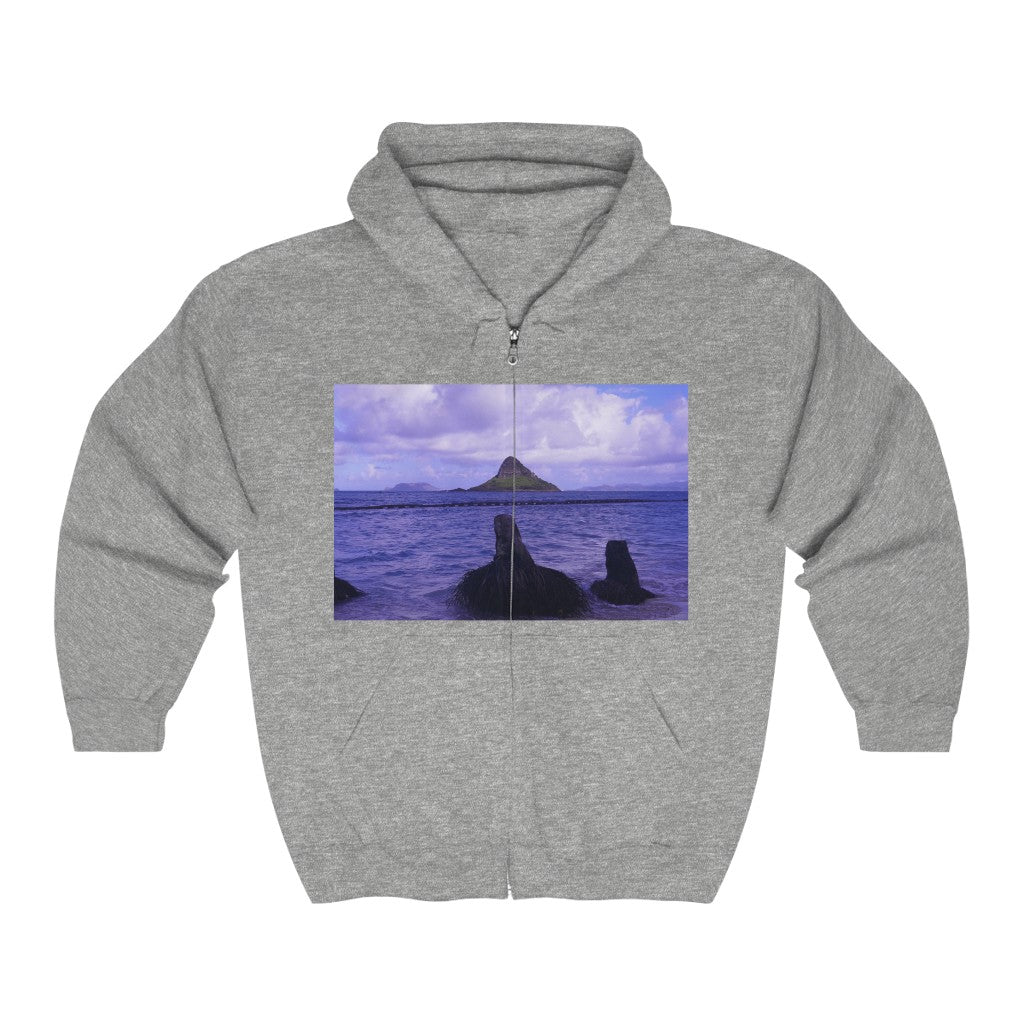 "Wade To Chinaman's Hat" - Unisex Full Zip Hooded Sweatshirt - Fry1Productions