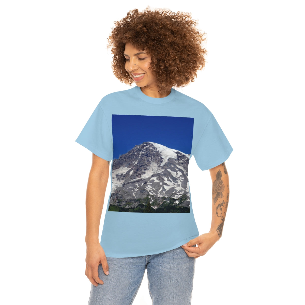 Majestic Mt. Rainier - Unisex Heavy Cotton Tee - Fry1Productions