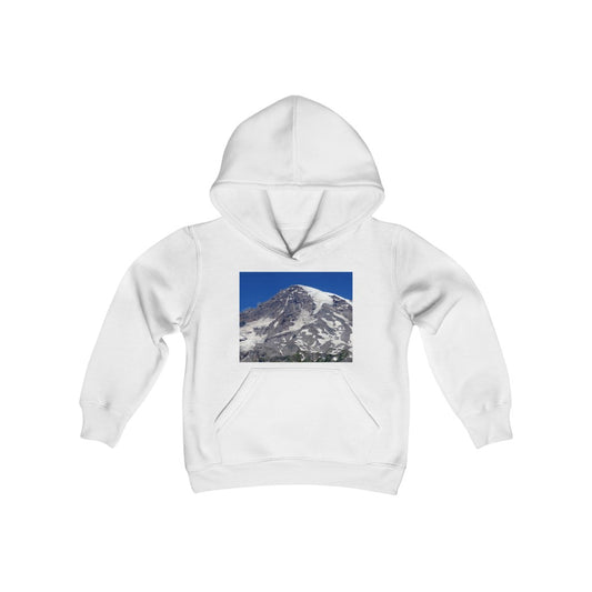 "Majestic Mt. Rainier" - Youth Heavy Blend Hooded Sweatshirt - Fry1Productions