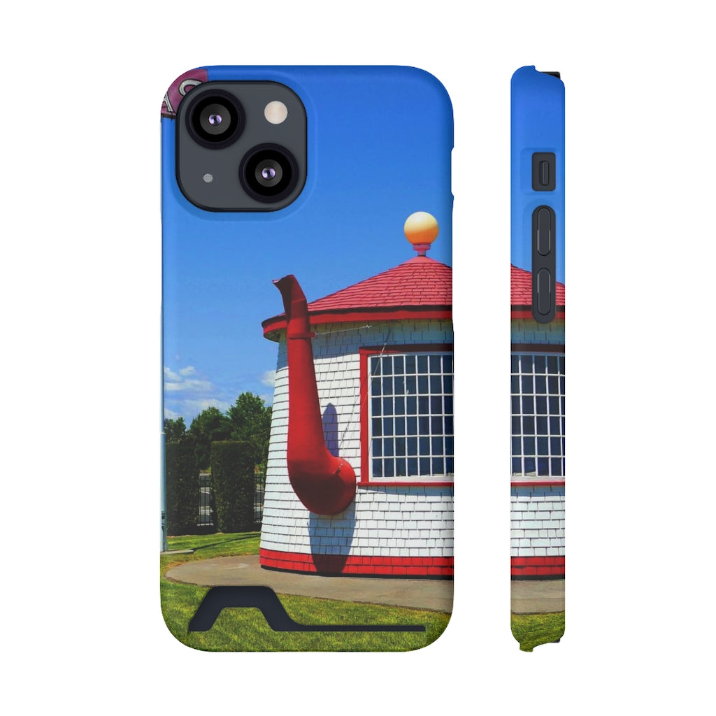 "Historic Teapot Dome Service Station" - Galaxy S22 S21 & iPhone 13 Case With Card Holder - Fry1Productions