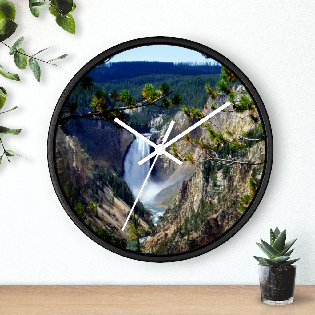 "Yellowstone's Splendor" - 10" Wooden Frame Wall Clock - Fry1Productions