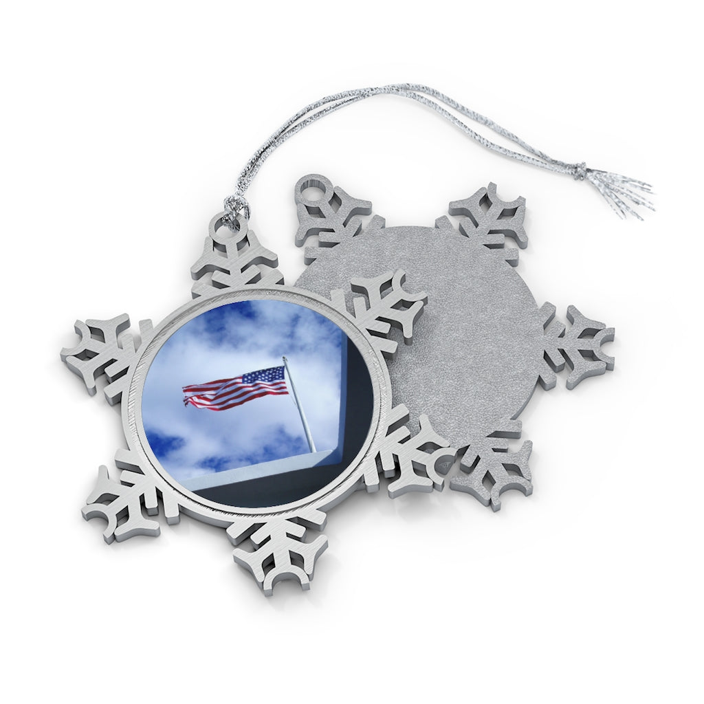 In Solemn Remembrance - Pewter Snowflake Ornament - Fry1Productions