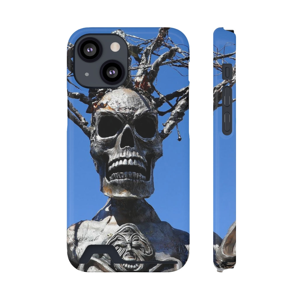 "Skull Warrior Stare" - Galaxy S22 S21 & iPhone 13 Case With Card Holder - Fry1Productions