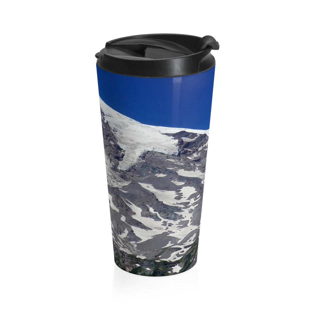 "Majestic Mt. Rainier" - Stainless Steel Travel Mug 15 oz - Fry1Productions