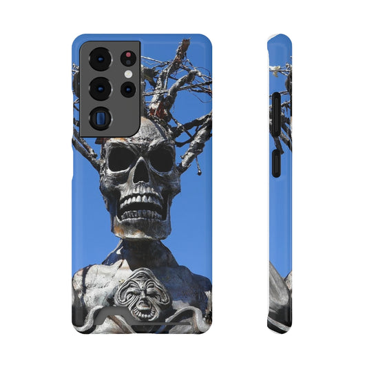 "Skull Warrior Stare" - Galaxy S22 S21 & iPhone 13 Case With Card Holder - Fry1Productions