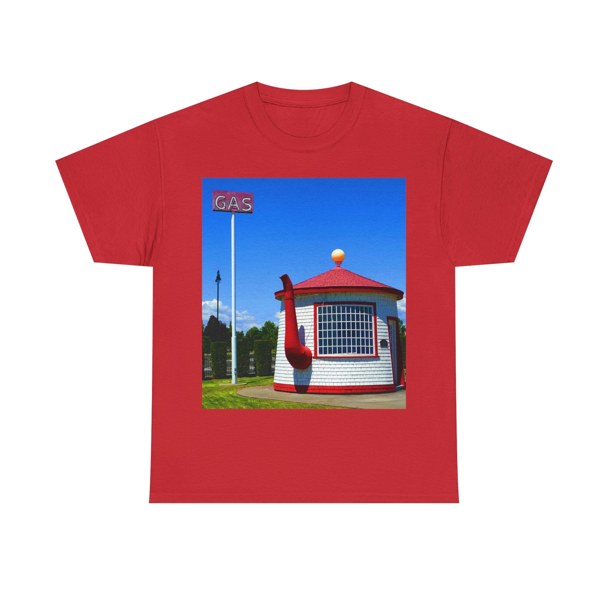 Historic Teapot Dome Service Station - Unisex Heavy Cotton Tee - Fry1Productions