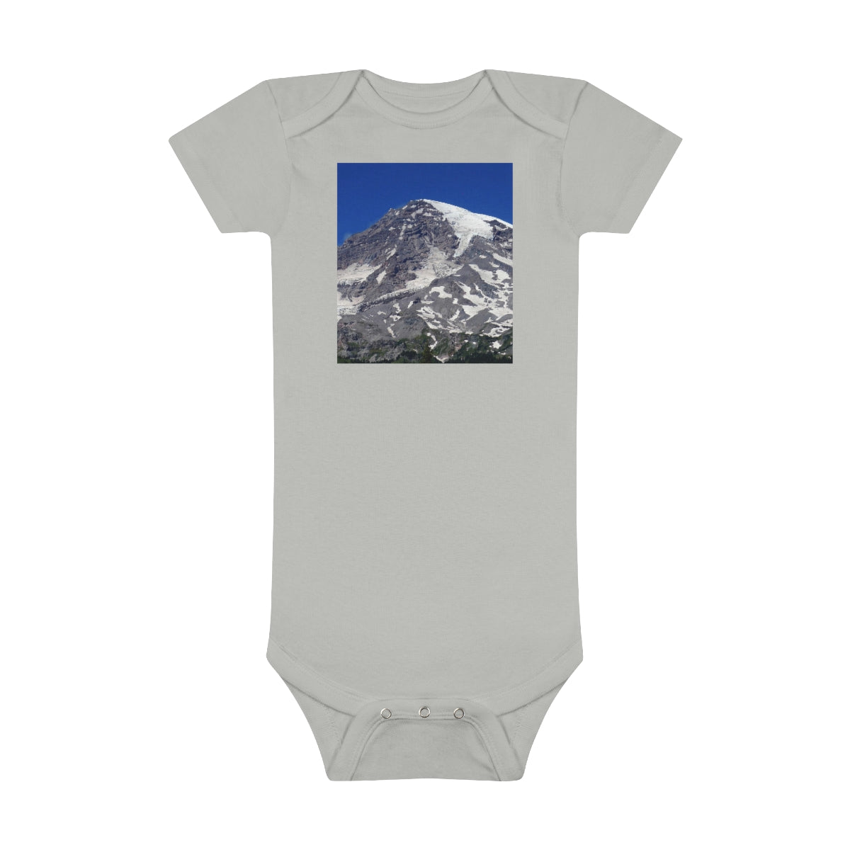 Majestic Mt. Rainier - Baby Short Sleeve Onesie - Fry1Productions