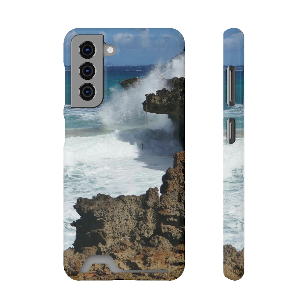 "Surfer's Saving Rope" - Galaxy S22 S21 & iPhone 13 Case With Card Holder - Fry1Productions