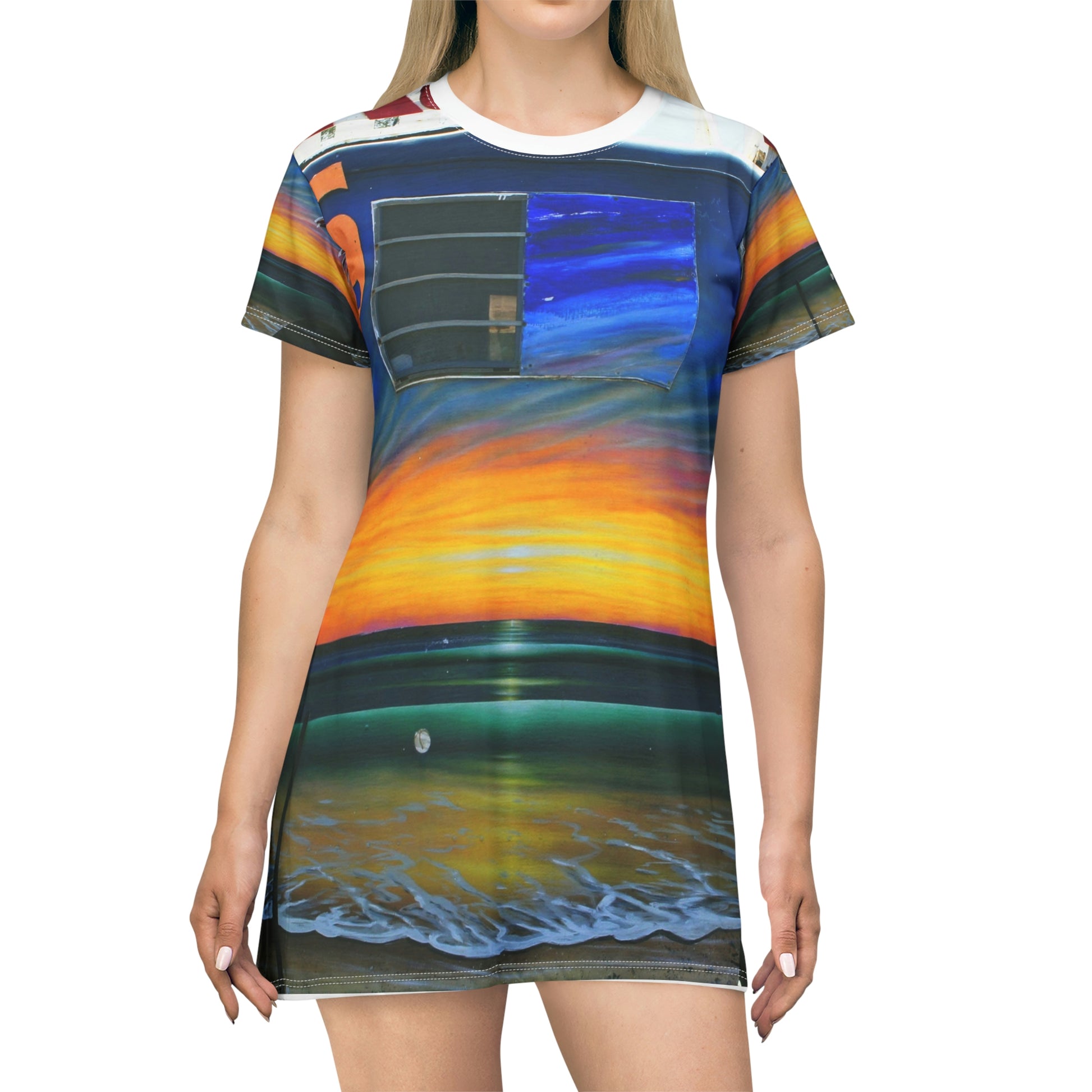Fumis Aloha - Women's All-Over Print T-Shirt Dress - Fry1Productions