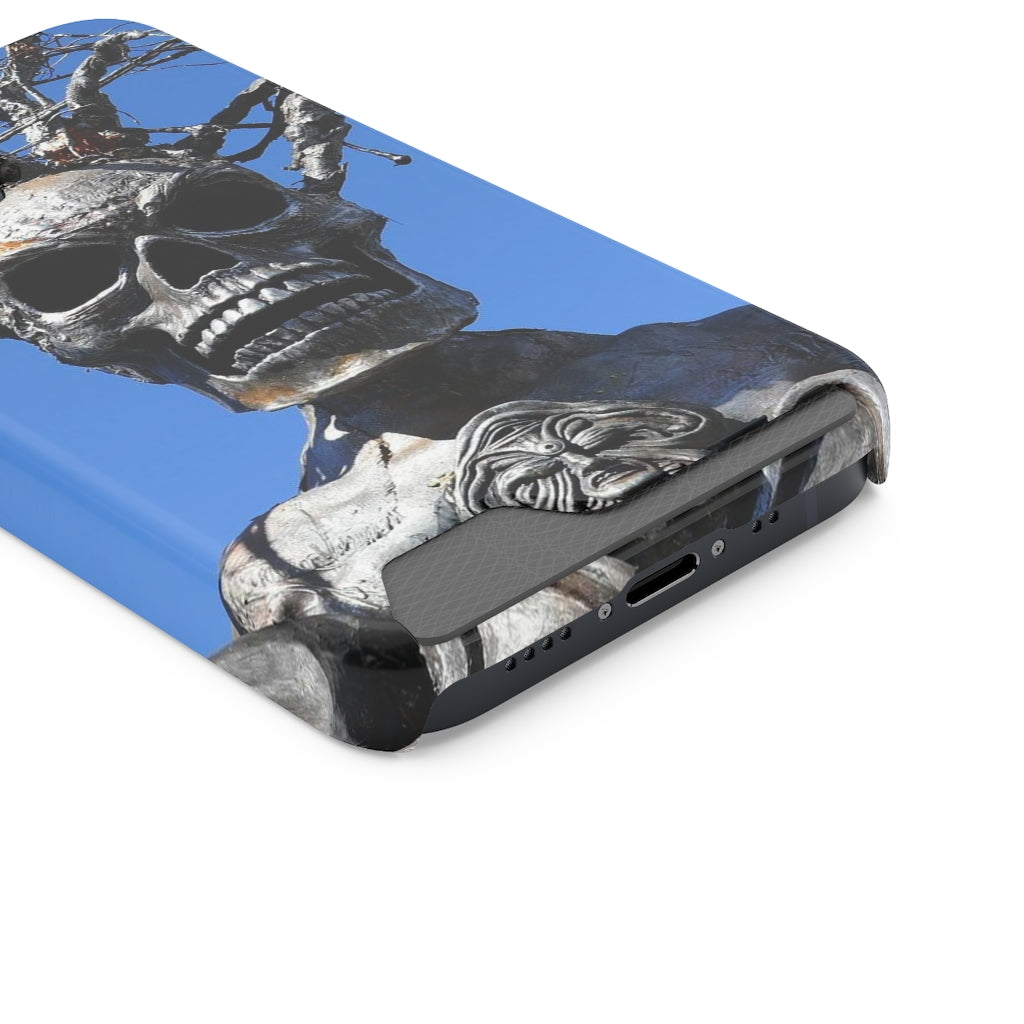 "Skull Warrior Stare" - Galaxy S22 S21 & iPhone 13 Case With Card Holder - Fry1Productions