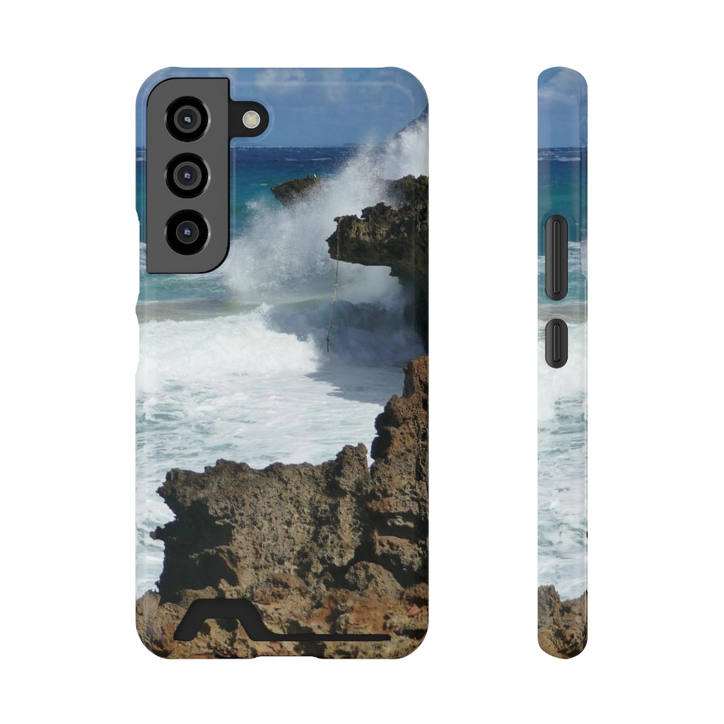 "Surfer's Saving Rope" - Galaxy S22 S21 & iPhone 13 Case With Card Holder - Fry1Productions