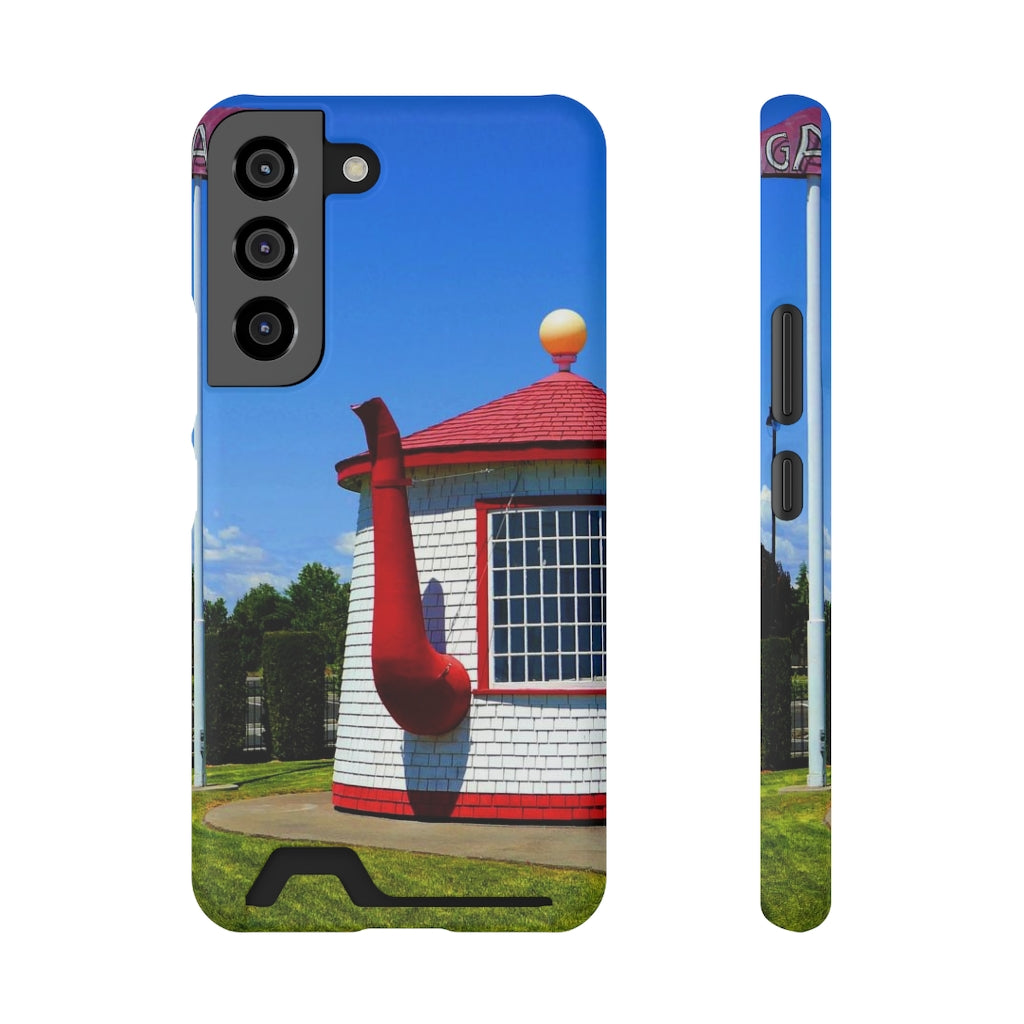 "Historic Teapot Dome Service Station" - Galaxy S22 S21 & iPhone 13 Case With Card Holder - Fry1Productions