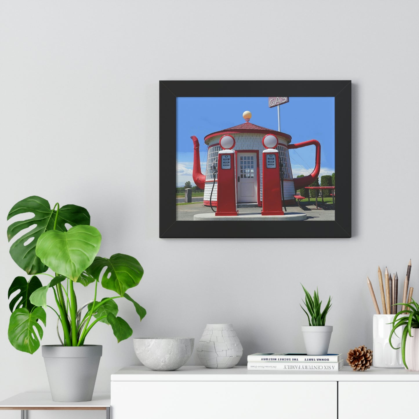 Awesome Teapot Dome Service Station - Framed Horizontal Poster - Fry1Productions