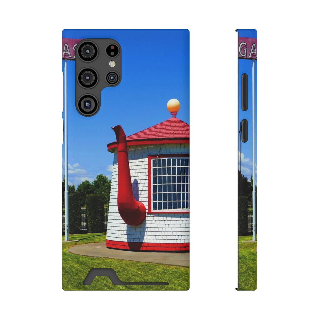 "Historic Teapot Dome Service Station" - Galaxy S22 S21 & iPhone 13 Case With Card Holder - Fry1Productions