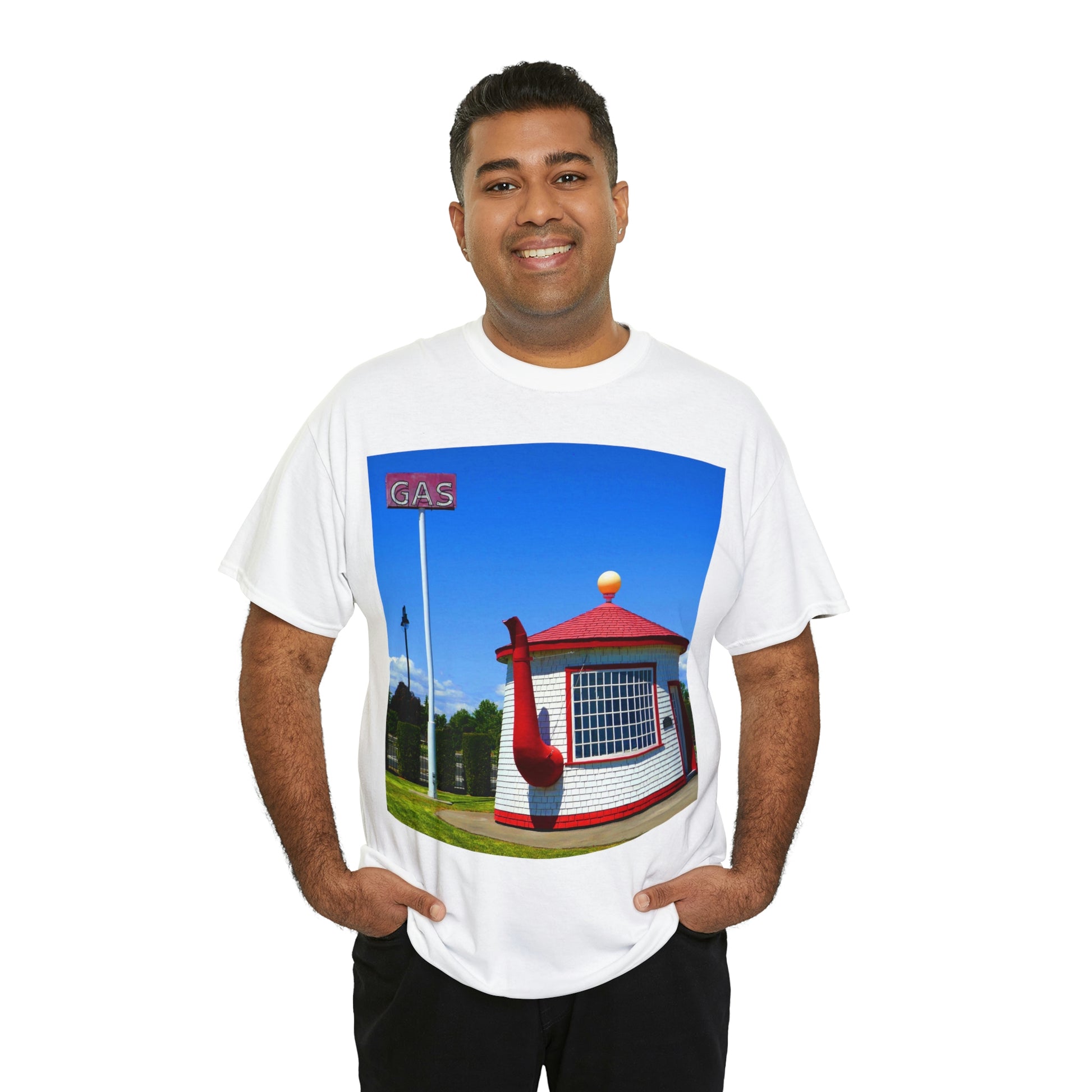 Historic Teapot Dome Service Station - Unisex Heavy Cotton Tee - Fry1Productions