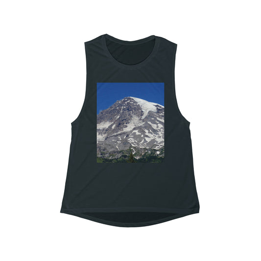 Majestic Mt. Rainier - Women's Flowy Scoop Muscle Tank - Fry1Productions