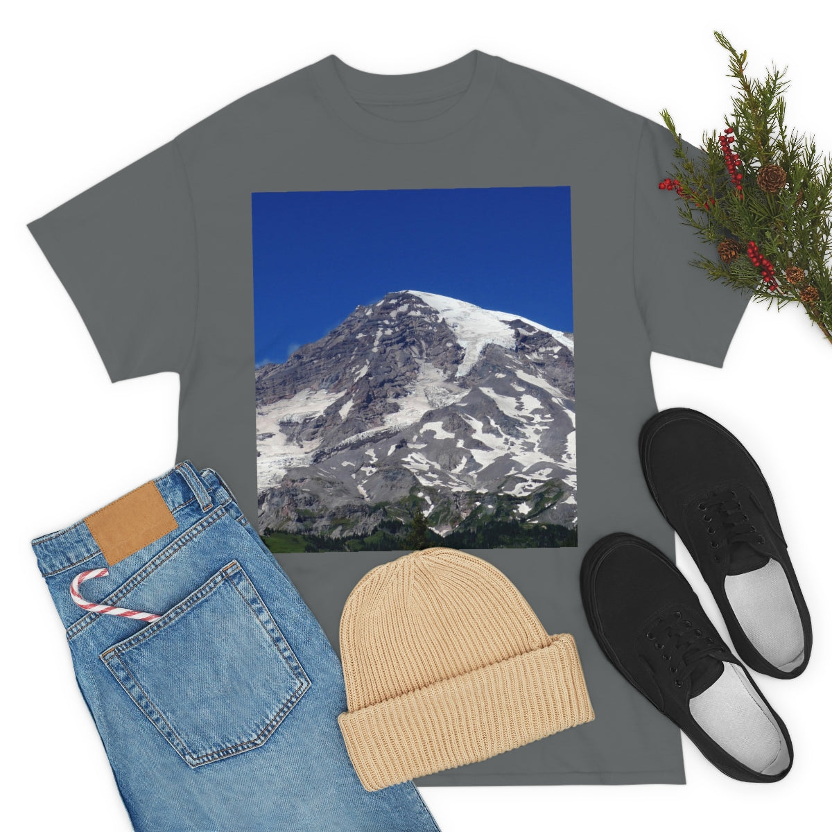 Majestic Mt. Rainier - Unisex Heavy Cotton Tee - Fry1Productions