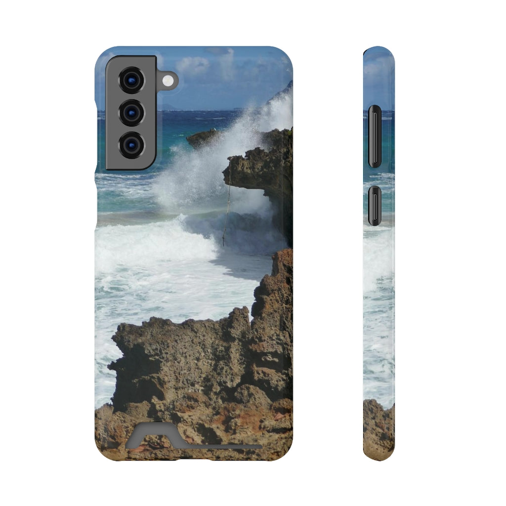 "Surfer's Saving Rope" - Galaxy S22 S21 & iPhone 13 Case With Card Holder - Fry1Productions