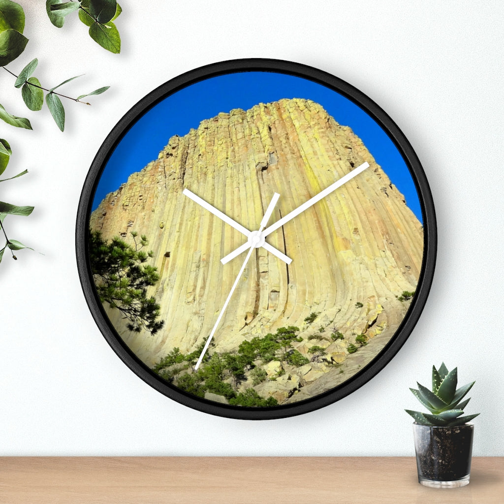 "Climbing Mecca"  - 10" Wooden Frame Wall Clock - Fry1Productions